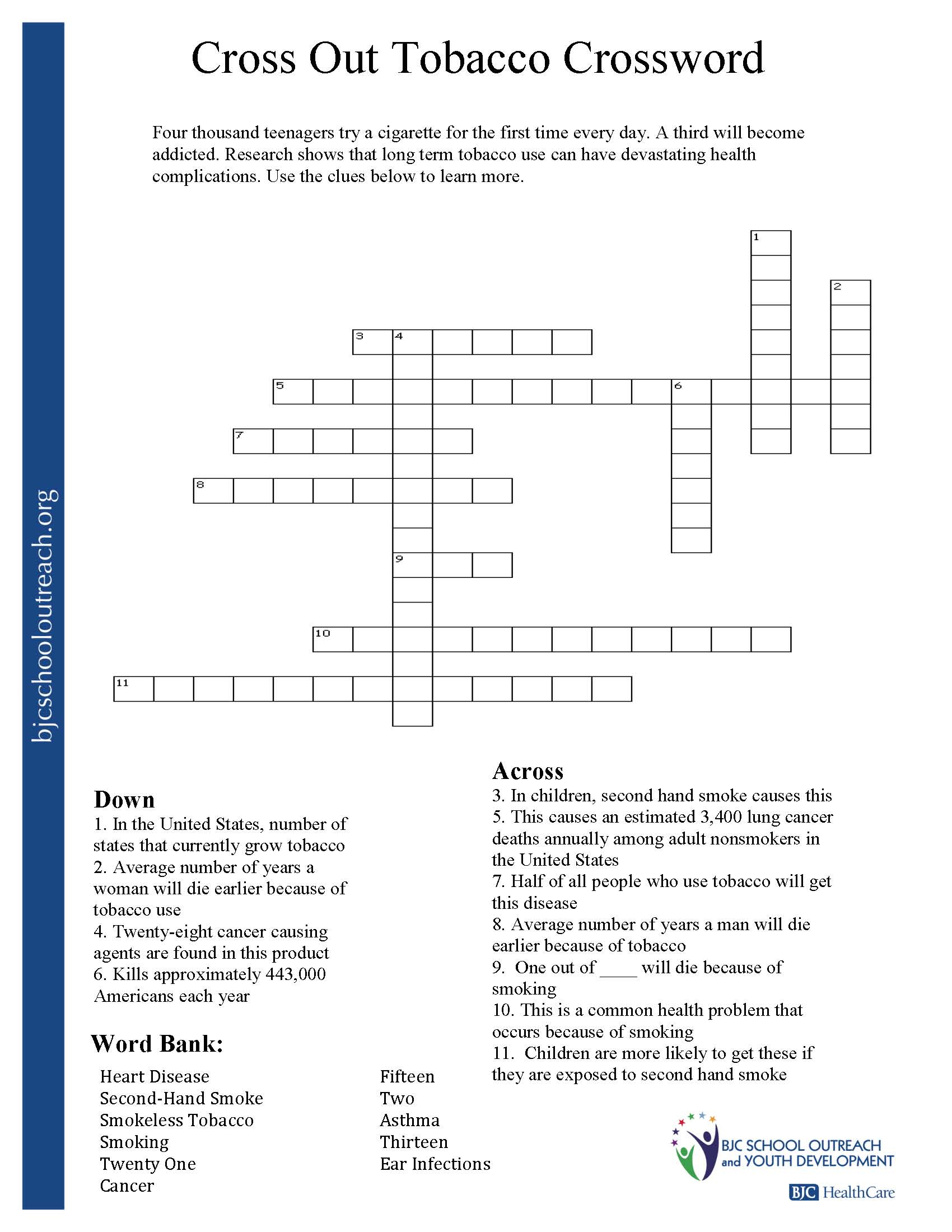 Printable Health Crossword Puzzles - Printable Crossword Puzzles