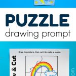 Puzzle Drawing Prompt For Kids With A Free Printable Template | Free   Printable Drawing Puzzles