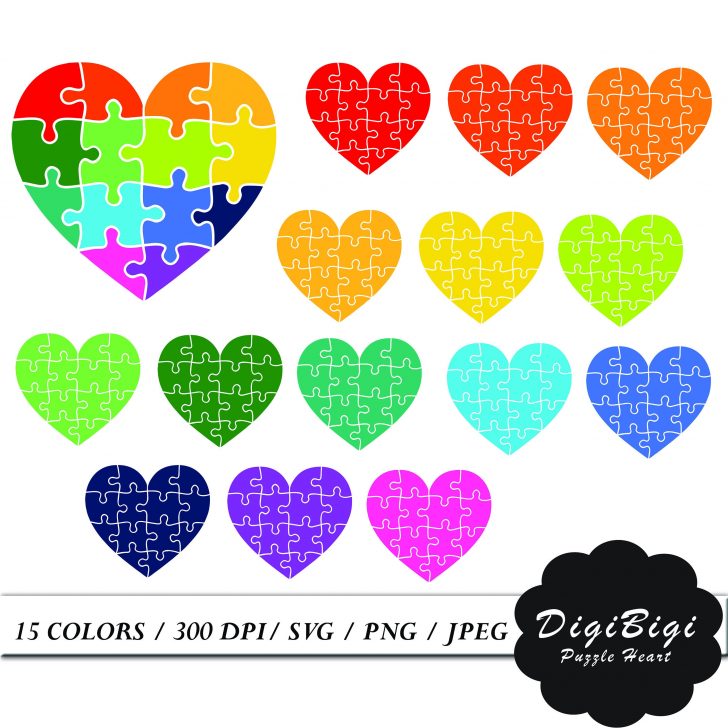 Printable Puzzle Heart
