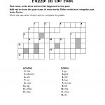 Puzzle In The Past | Parents: 6Th 8Th Grade Printables | Teaching   Past Tense Crossword Puzzle Printable