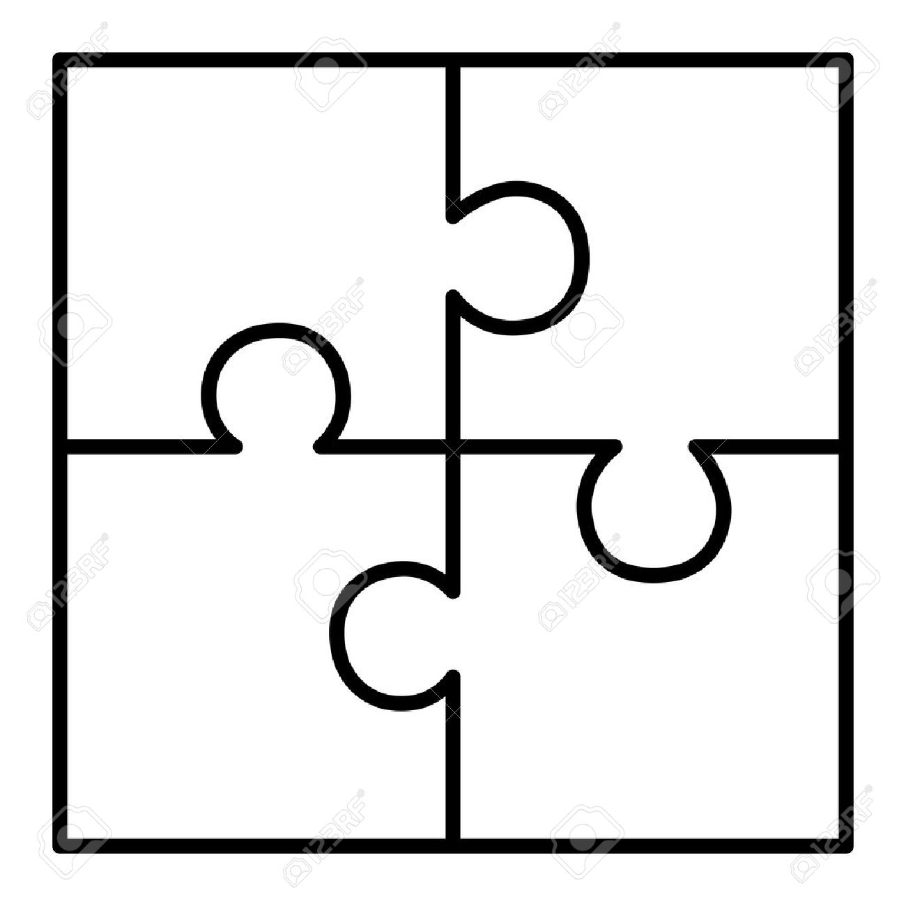 Puzzle Pieces Vector Clipart | Free Download Best Puzzle Pieces - Printable 4 Piece Puzzle Template