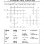 Puzzles To Print. Free Xmas Theme Fill In The Blanks Puzzle   Printable Blank Crossword