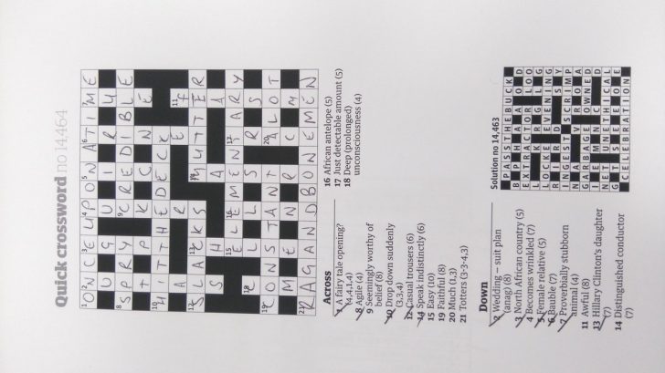 Guardian Quick Crossword Printable Version