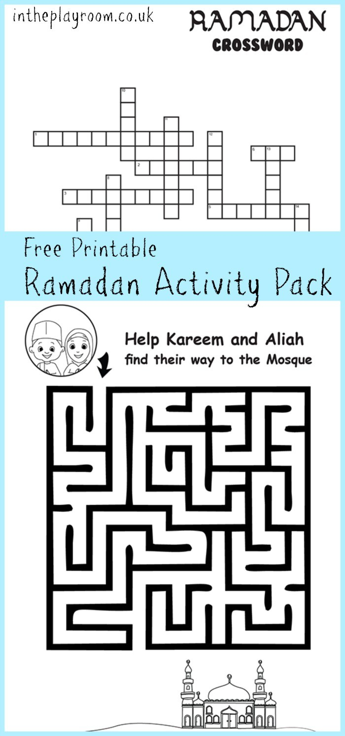 Ramadan Maze And Crossword Printable Activities - In The Playroom - Printable Daily Crosswords For October 2015