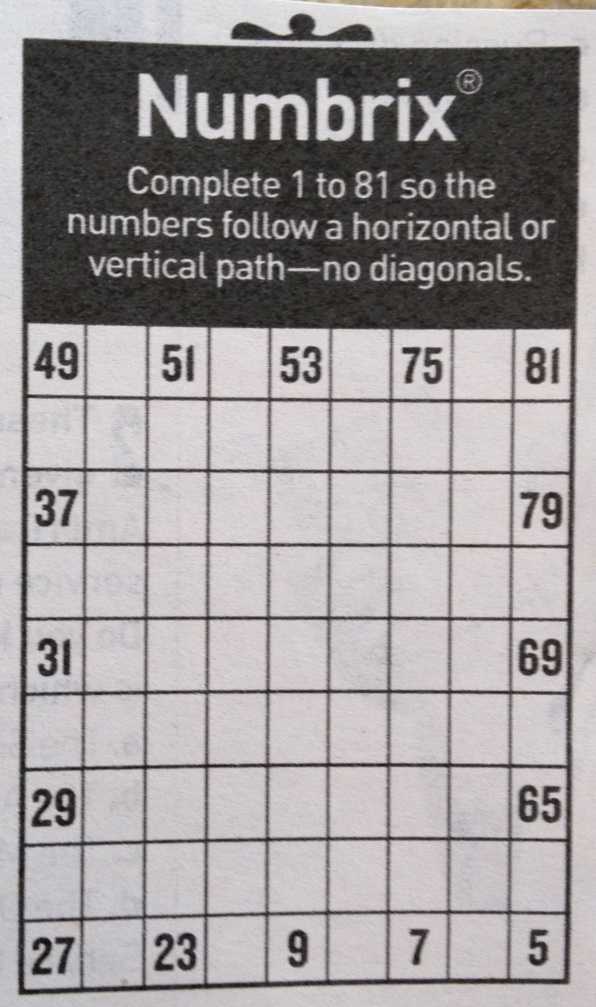 Printable Numbrix Puzzles Parade Printable World Holiday