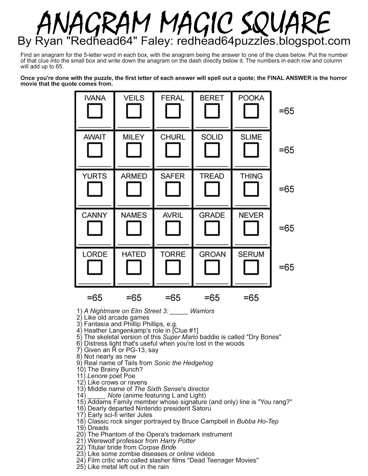 Printable Anagram Puzzles Printable Crossword Puzzles