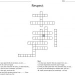 Respect Crossword   Wordmint   Respect Crossword Puzzle Printable
