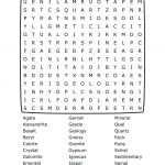 Rocks And Minerals Word Search   Printable Word Puzzles Pdf