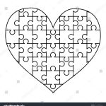 Royalty Free Stock Illustration Of White Puzzles Pieces Arranged   Printable Puzzle Heart