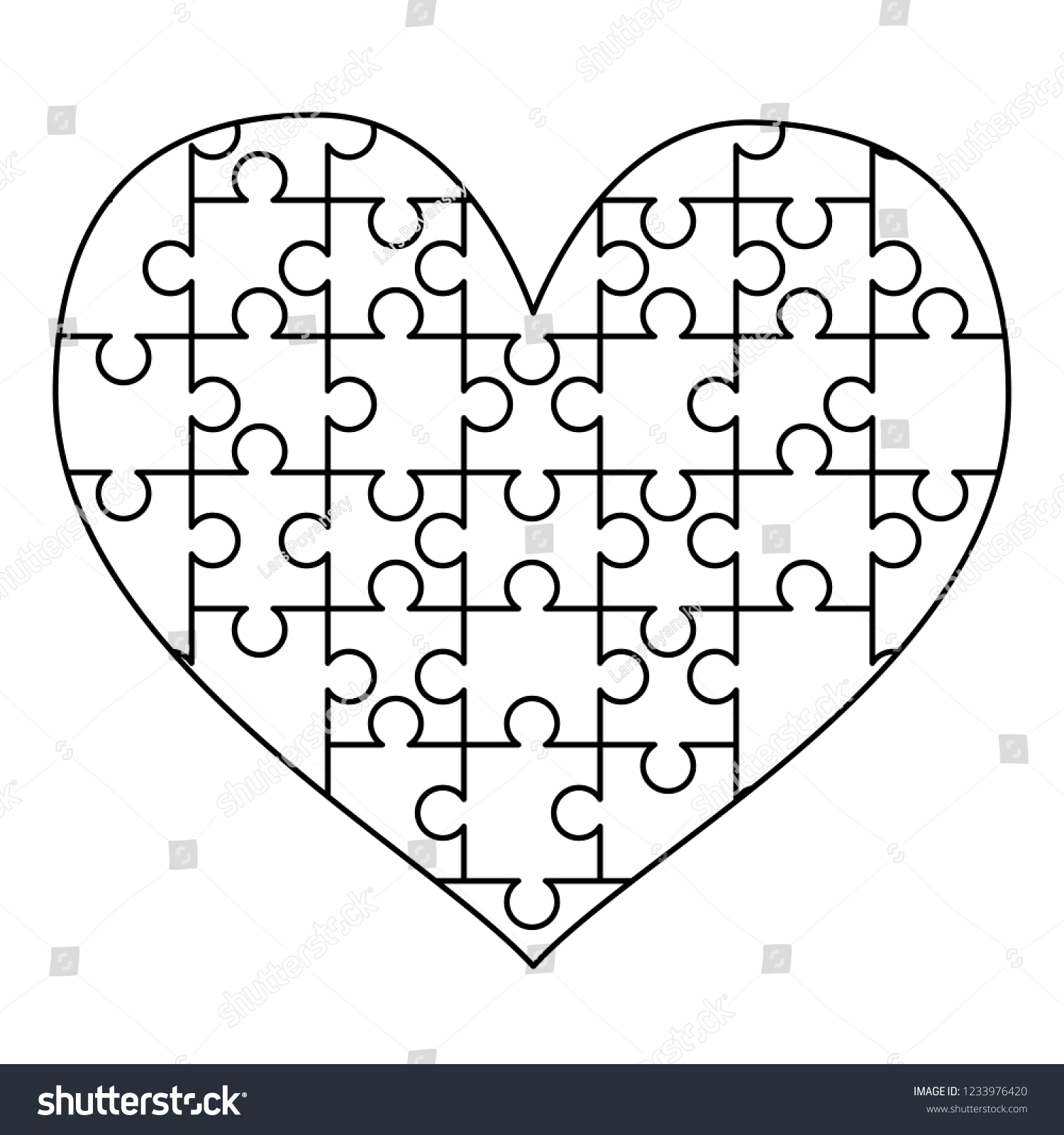 Royalty Free Stock Illustration Of White Puzzles Pieces Arranged - Printable Puzzle Heart