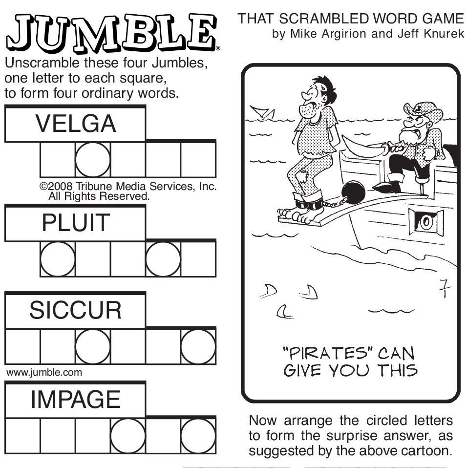 Today's Daily Jumble Word Puzzle