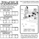 Sample Of Sunday Jumble | Tribune Content Agency | Stuff I Like   Printable Jumble Puzzles With Answers
