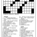 Sample Of The Tv Crossword | Tribune Content Agency (March 1, 2015)   Printable Crossword Puzzles By Jacqueline Mathews