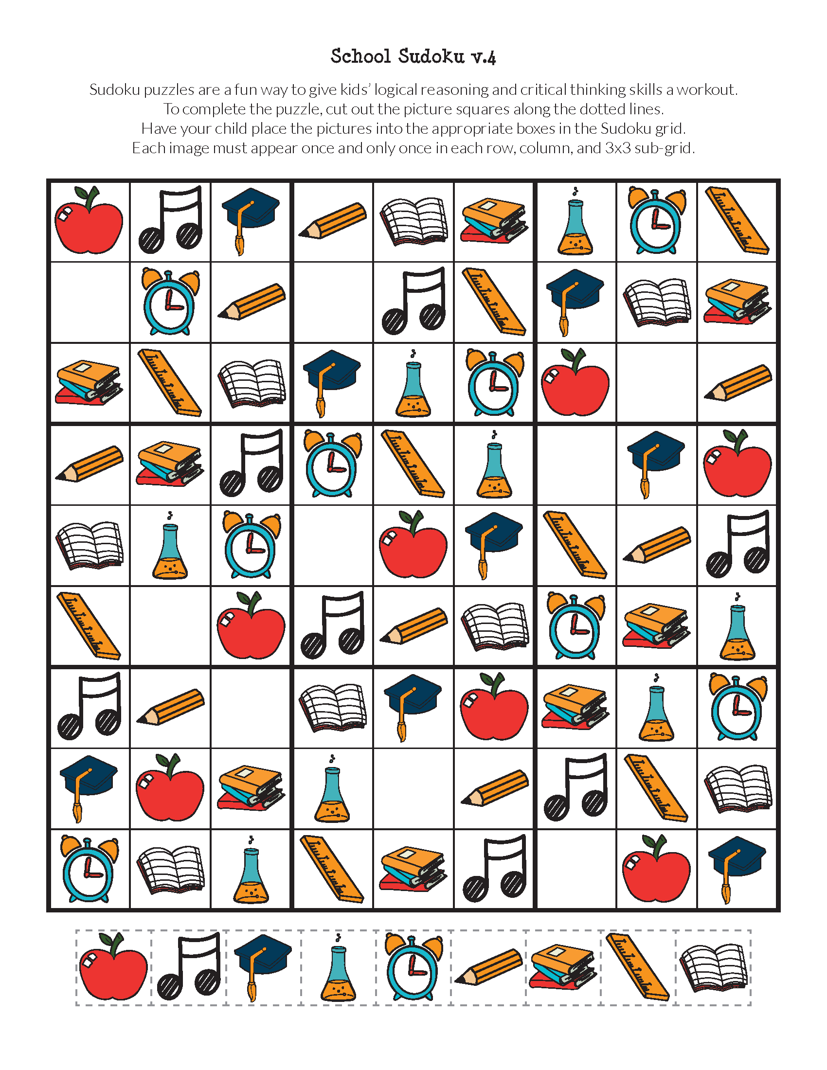 School Sudoku Puzzles {Free Printables} - Gift Of Curiosity - Printable Sudoku Puzzles 3X3