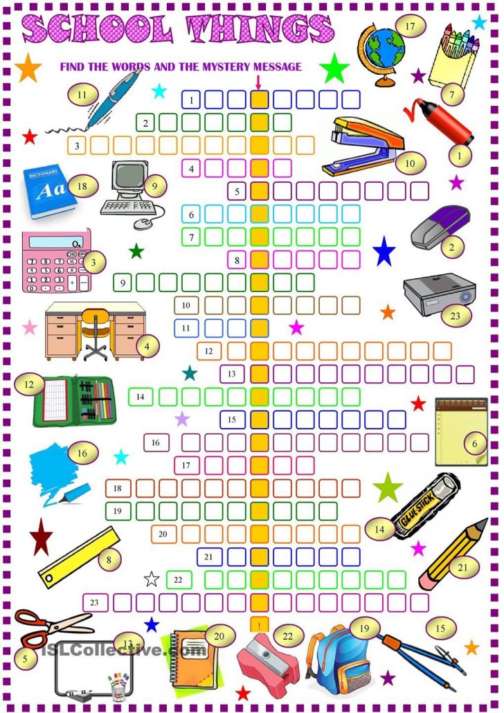 Printable Crossword Puzzle For Primary School
