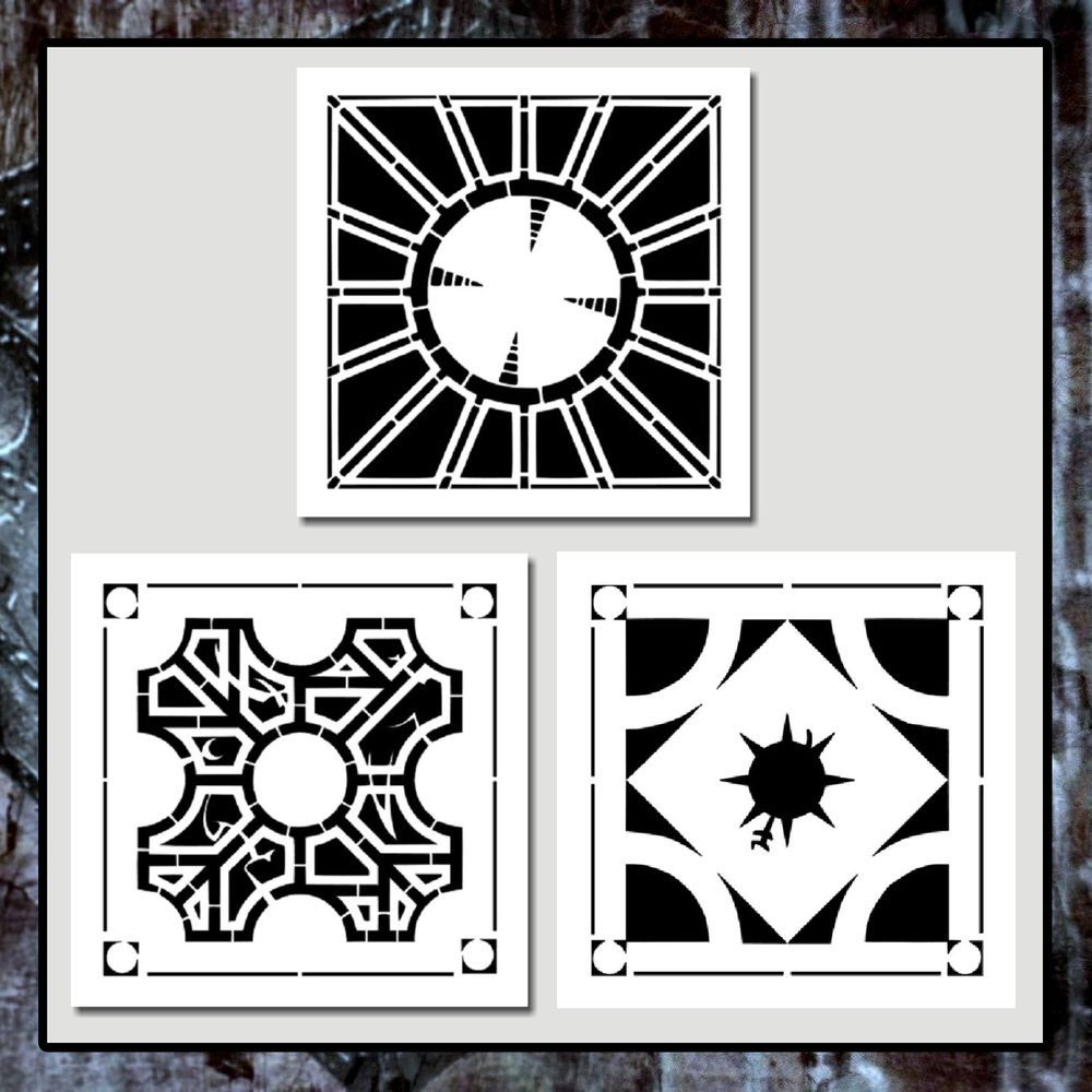 Set 3 Hellraiser Lament Configuration Puzzle Box Stencils Hellbound - Printable Hellraiser Puzzle Box