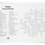 Shabbat Crossword Puzzle | Jewishboston   Printable Crossword Puzzle Boston Globe