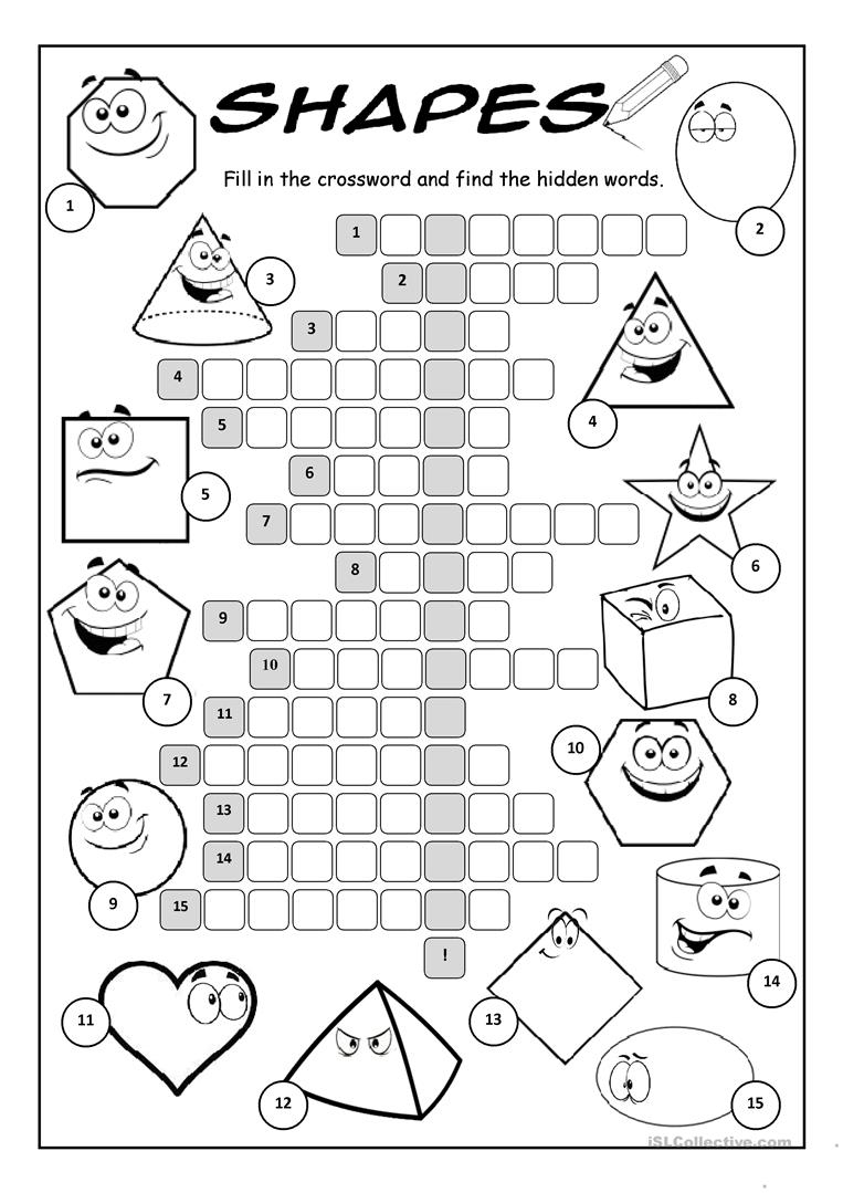 Shapes Crossword Puzzle Worksheet - Free Esl Printable Worksheets - Printable Puzzle Shapes