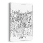 Shop Noir Gallery Jakarta Black & White City Map Canvas Wall Art   Print Puzzle Jakarta