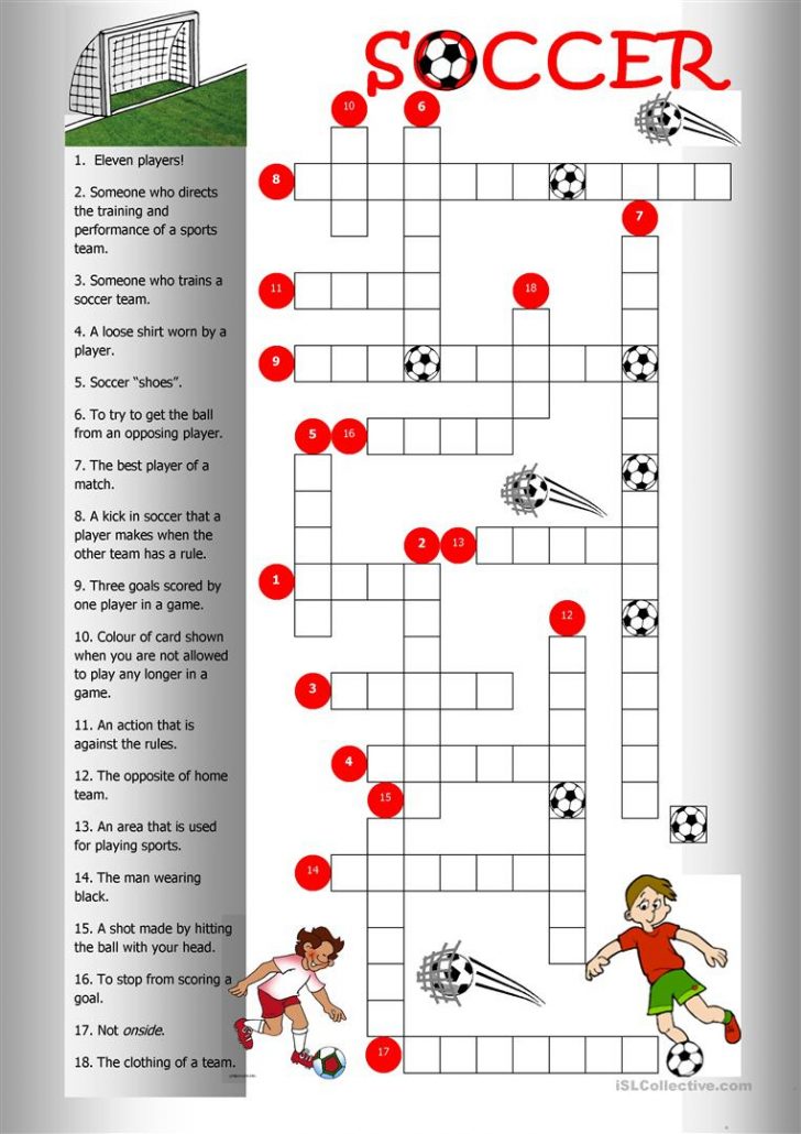 Printable Crossword Puzzles Soccer