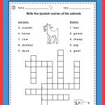 Spanish English Crossword Puzzles Los Animales | Dual Language Super   Printable Spanish Crossword Puzzle
