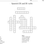 Spanish Er And Ir Verbs Crossword   Wordmint   Crossword Puzzle Printable In Spanish