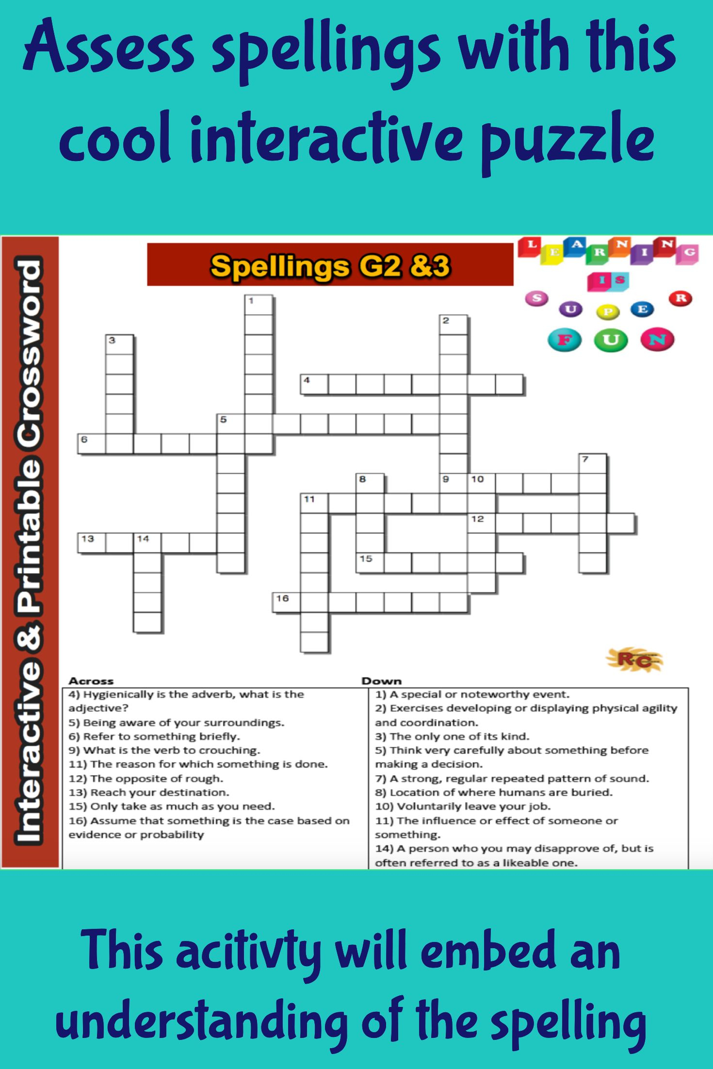 Spelling Grade 2&amp;amp;3 Interactive &amp;amp; Printable Crossword Puzzle | Word - Printable Crossword Puzzles Business And Finance