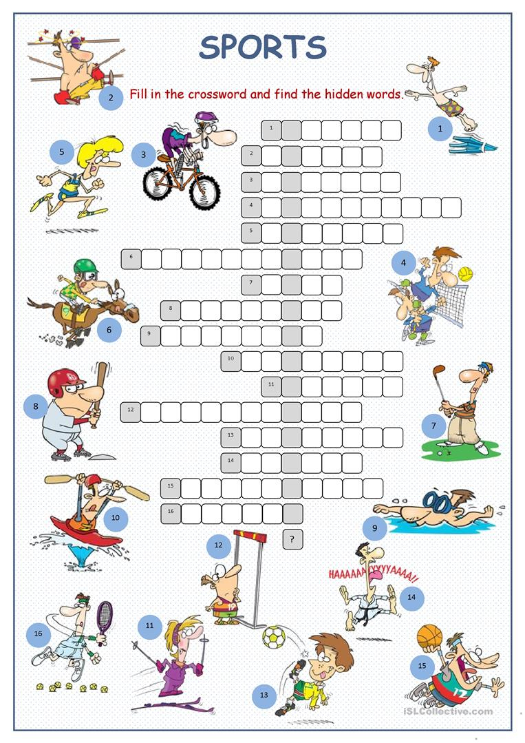 Sports Crossword Puzzle Worksheet - Free Esl Printable Worksheets - Printable Crossword Puzzle For Esl Students