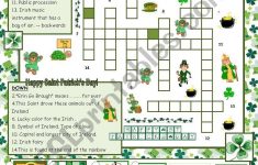 St. Patrick´s Day Crossword – With Answers – Esl Worksheetmaguyre – St Patrick's Day Crossword Puzzle Printable
