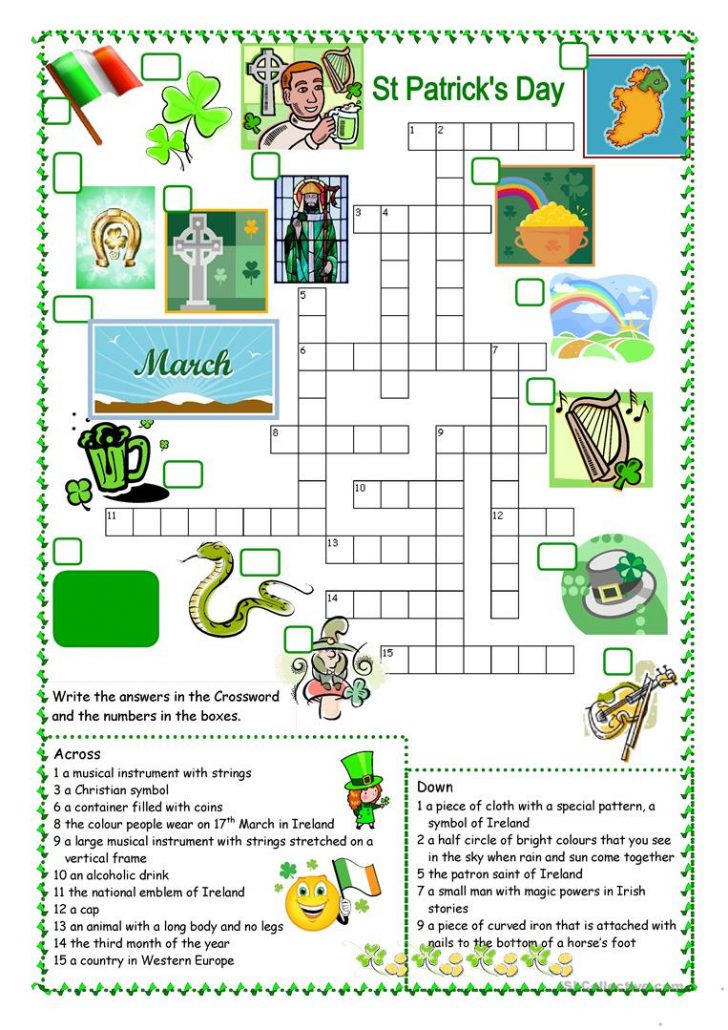 Free Printable St Patrick's Day Crossword Puzzles