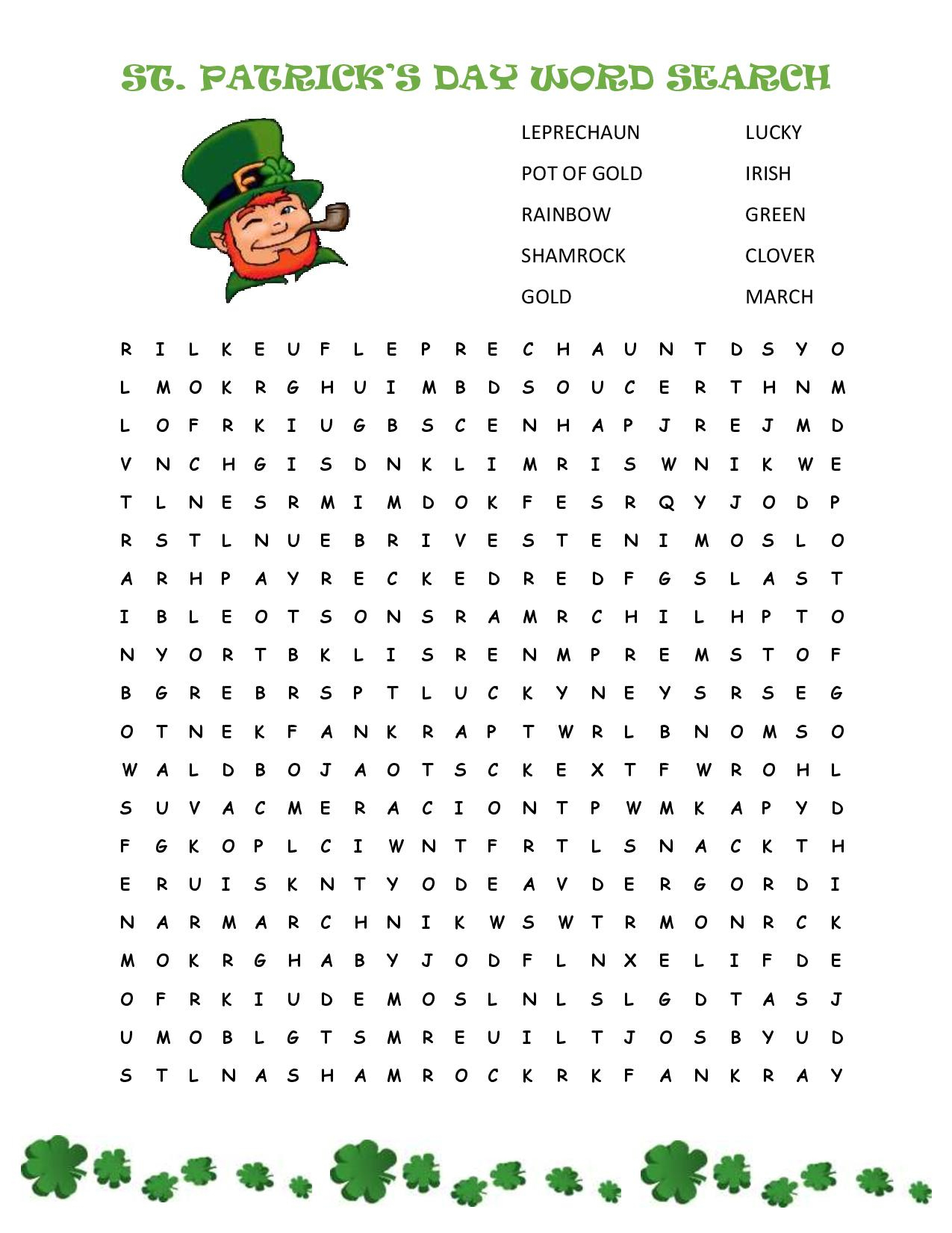 St. Patrick&amp;#039;s Day Word Search {Free Printable!} | Cook. Craft. Love. - Free Printable St Patrick&amp;amp;#039;s Day Crossword Puzzles