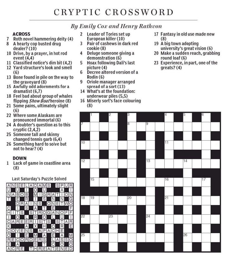 Printable Crossword Puzzles By Eugene Sheffer