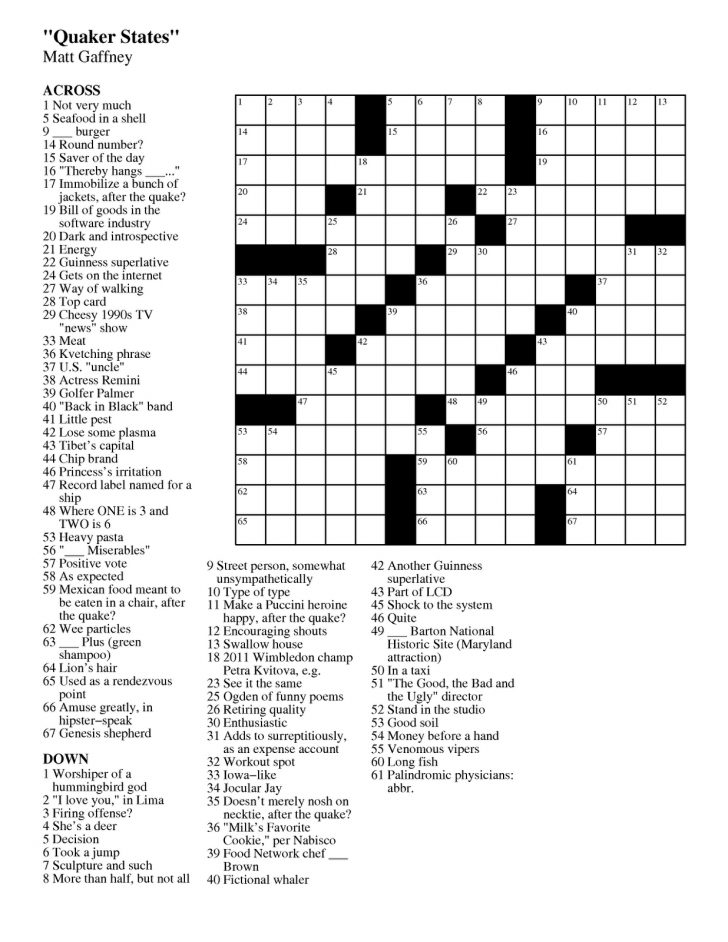 Free Printable Crossword Puzzle Worksheets