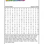 Summer Salads   Printable Puzzle Booklet