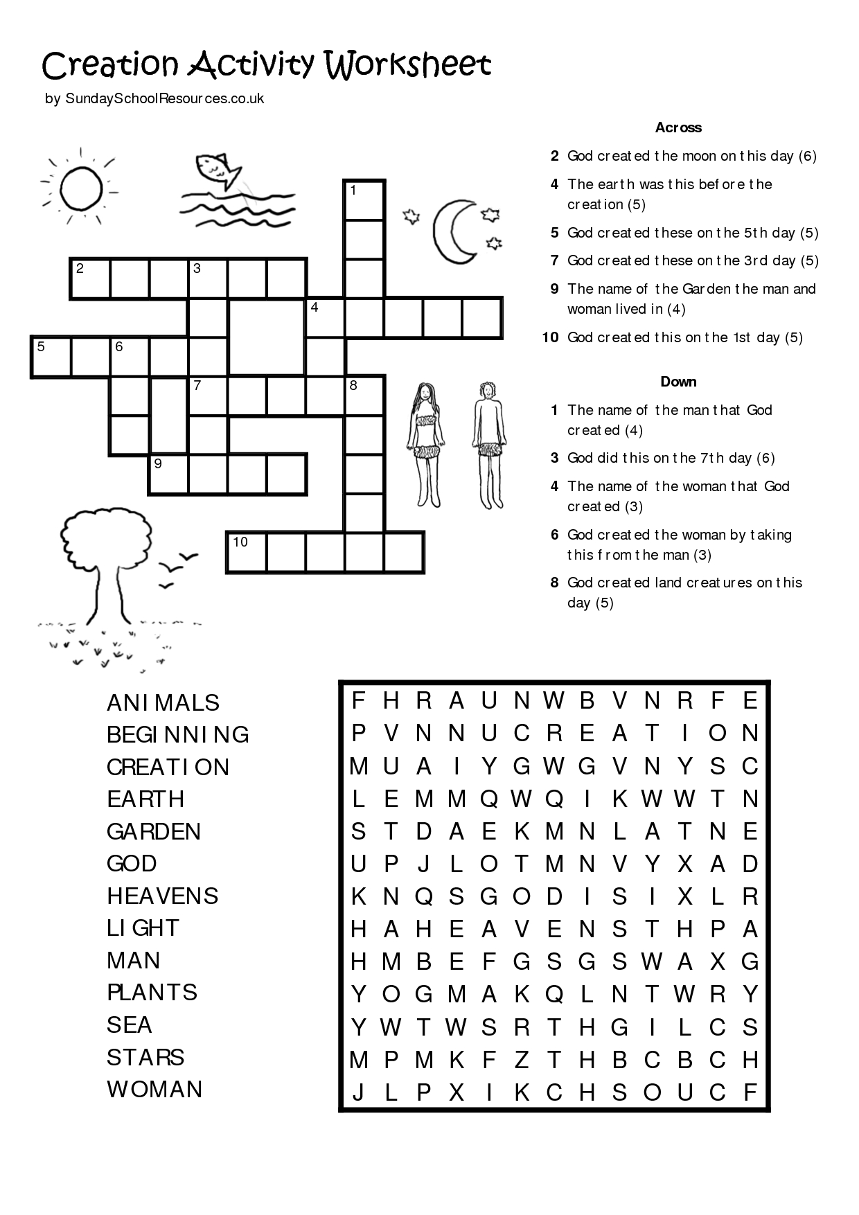 Sunday School Printables | Sunday School Worksheet | Kids Bible - Printable Bible Puzzle