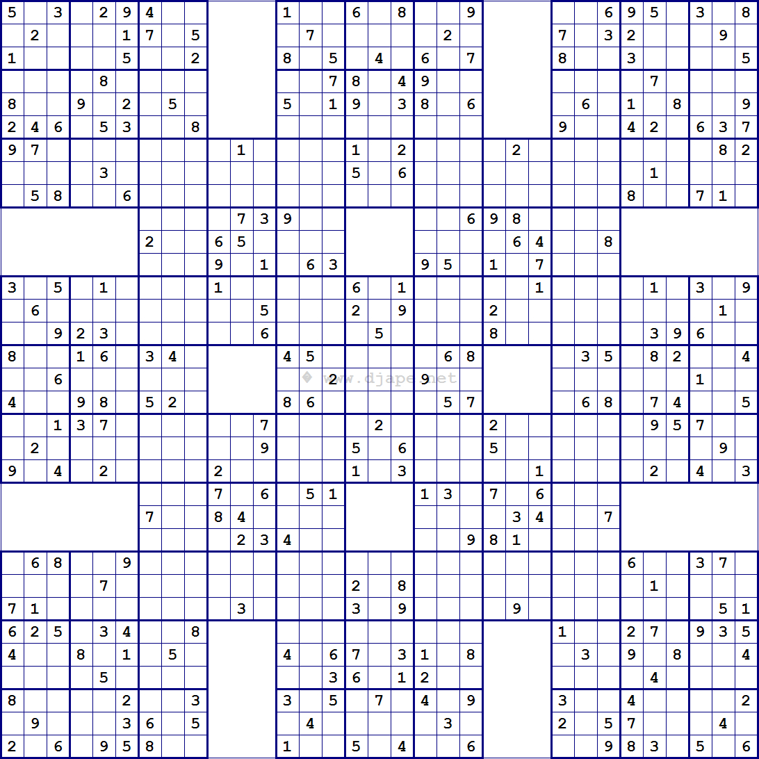 Super Samurai Sudoku 13 Grids | Sudoku | Pinterest | Sudoku Puzzles - Printable Sudoku Puzzle Grids