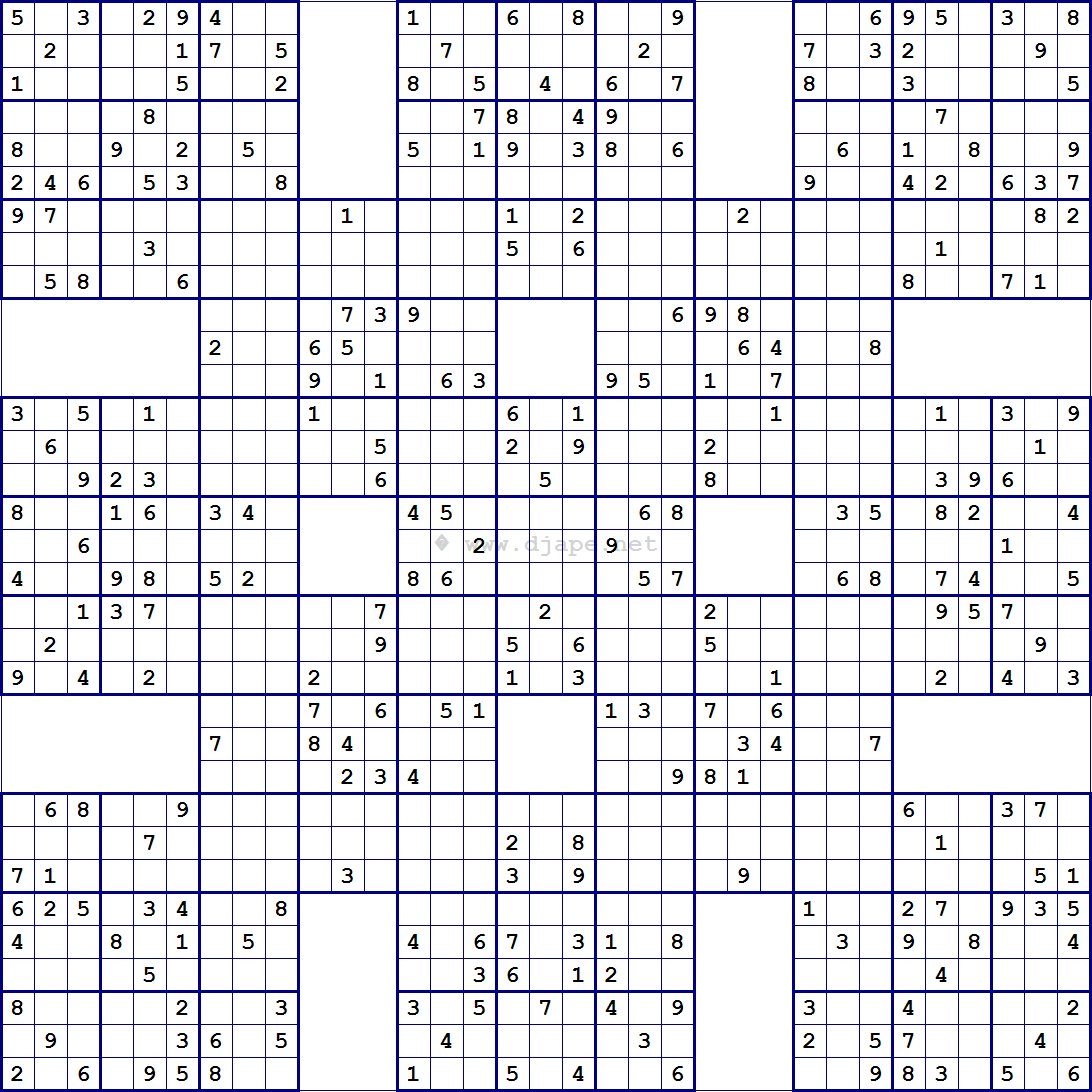 Super Samurai Sudoku 13 Gridsdjape | Sudoku, Coloring, Mazes - Sudoku X Printable Puzzles