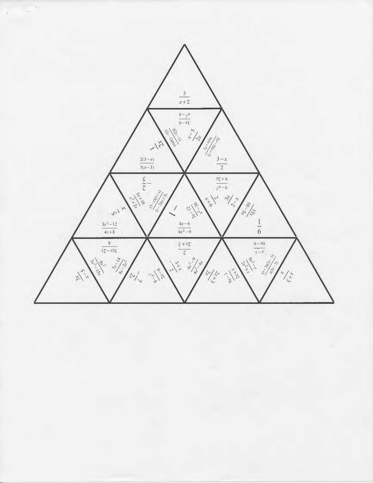 Tarsia Puzzle Simplify Rational Expressions | Algebra | Simplifying - Printable Tarsia Puzzles English