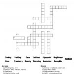 Thanksgiving Crossword Puzzle Printable With Word Bank   Christian Thanksgiving Crossword Puzzles Printable