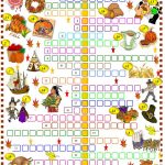 Thanksgiving: Crossword Puzzle Worksheet   Free Esl Printable   Printable Crossword Puzzles For Thanksgiving