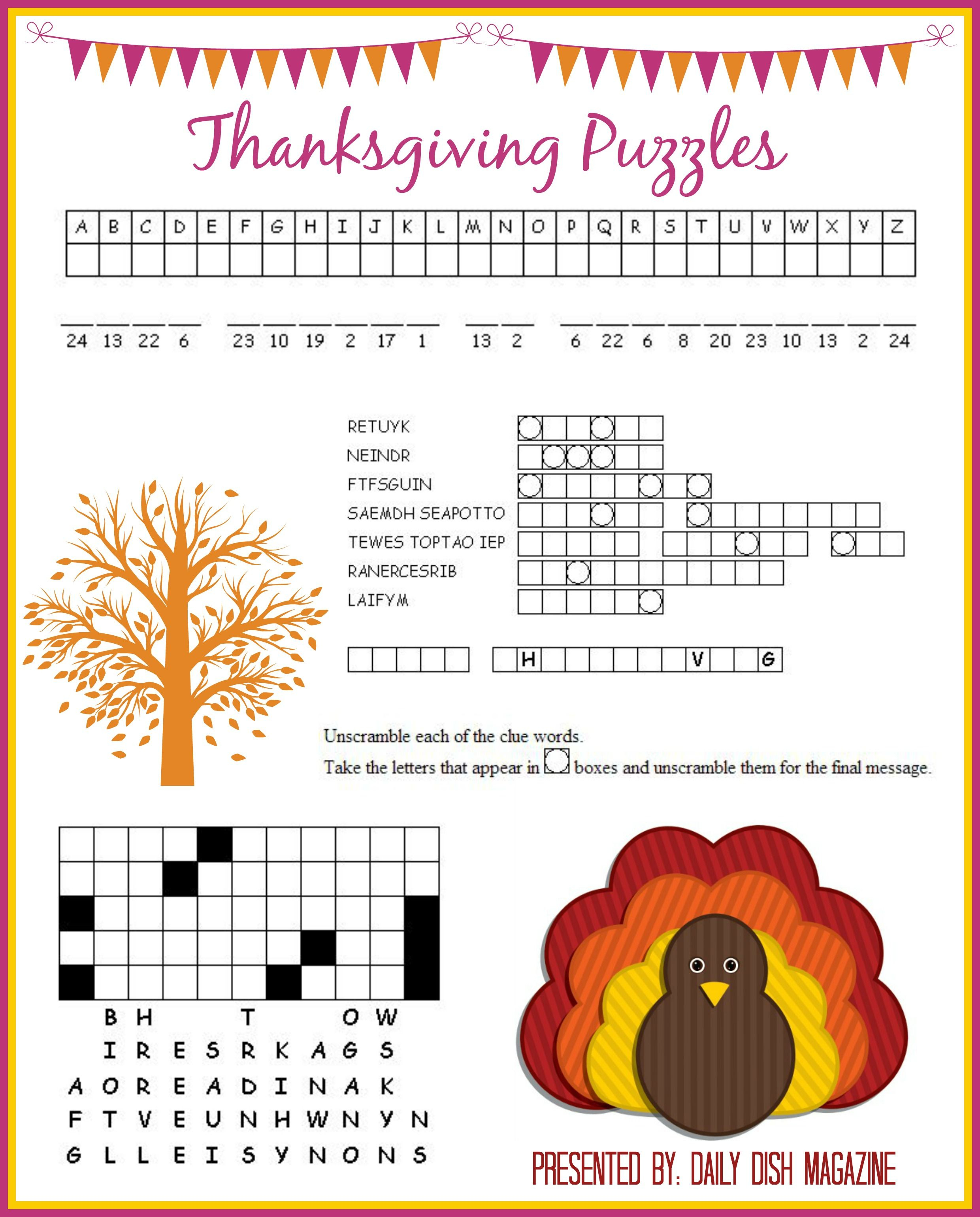 Thanksgiving Puzzles Printables | *holidays We Celebrate - Printable Thanksgiving Puzzle