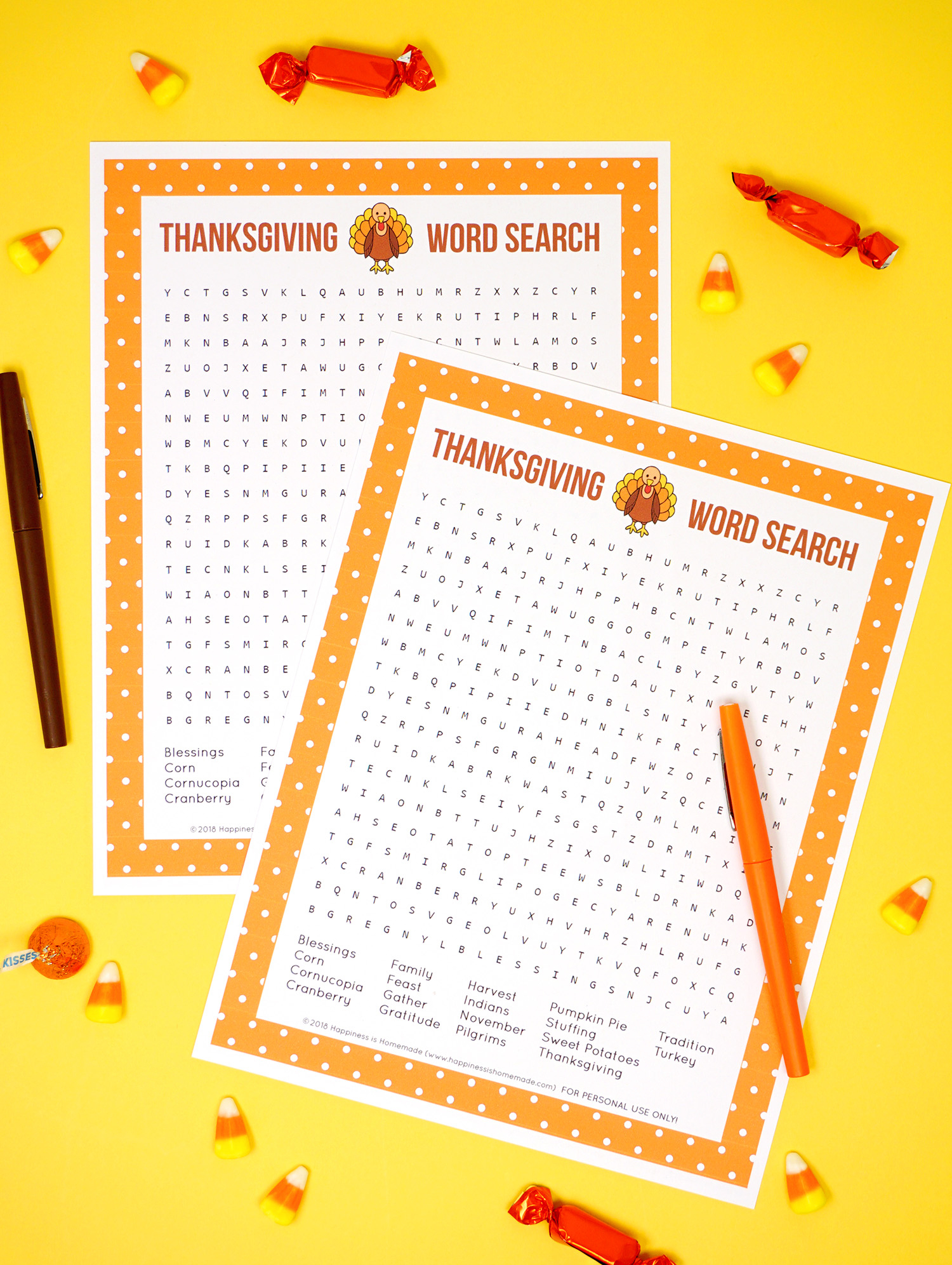 Thanksgiving Word Search Printable - Happiness Is Homemade - Printable Thanksgiving Puzzles