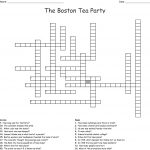 The Boston Tea Party Crossword   Wordmint   Printable Crossword Puzzle Boston Globe