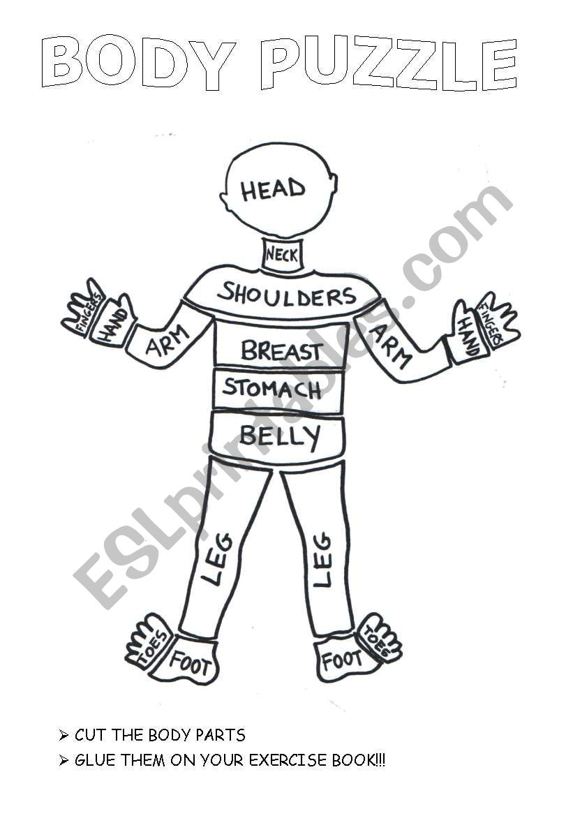 The Crazy Body Puzzle - Esl Worksheetlaretta.77 - Printable Body Puzzle