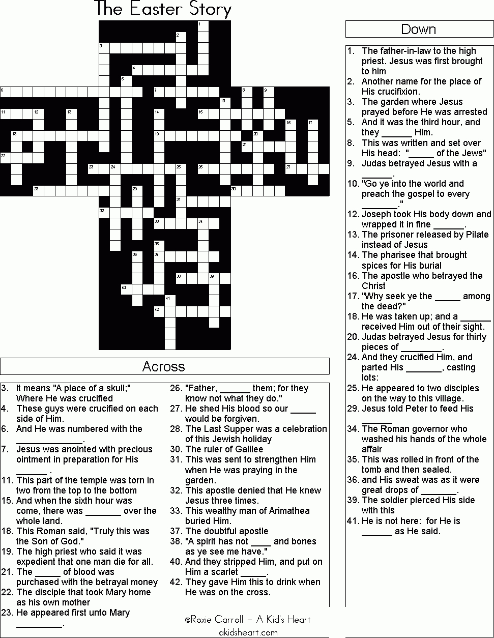 Bible Crossword Puzzles Printable With Answers Printable Crossword 