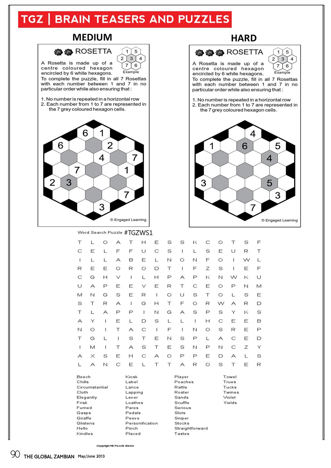 The Global Zambian Magazine Issue 1The Global Zambian Magazine - Printable Rosetta Puzzles