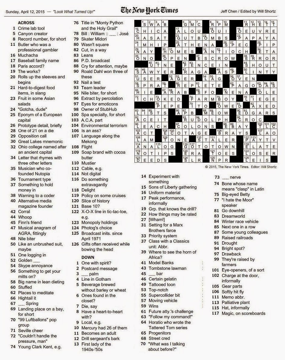 new york times crosswords