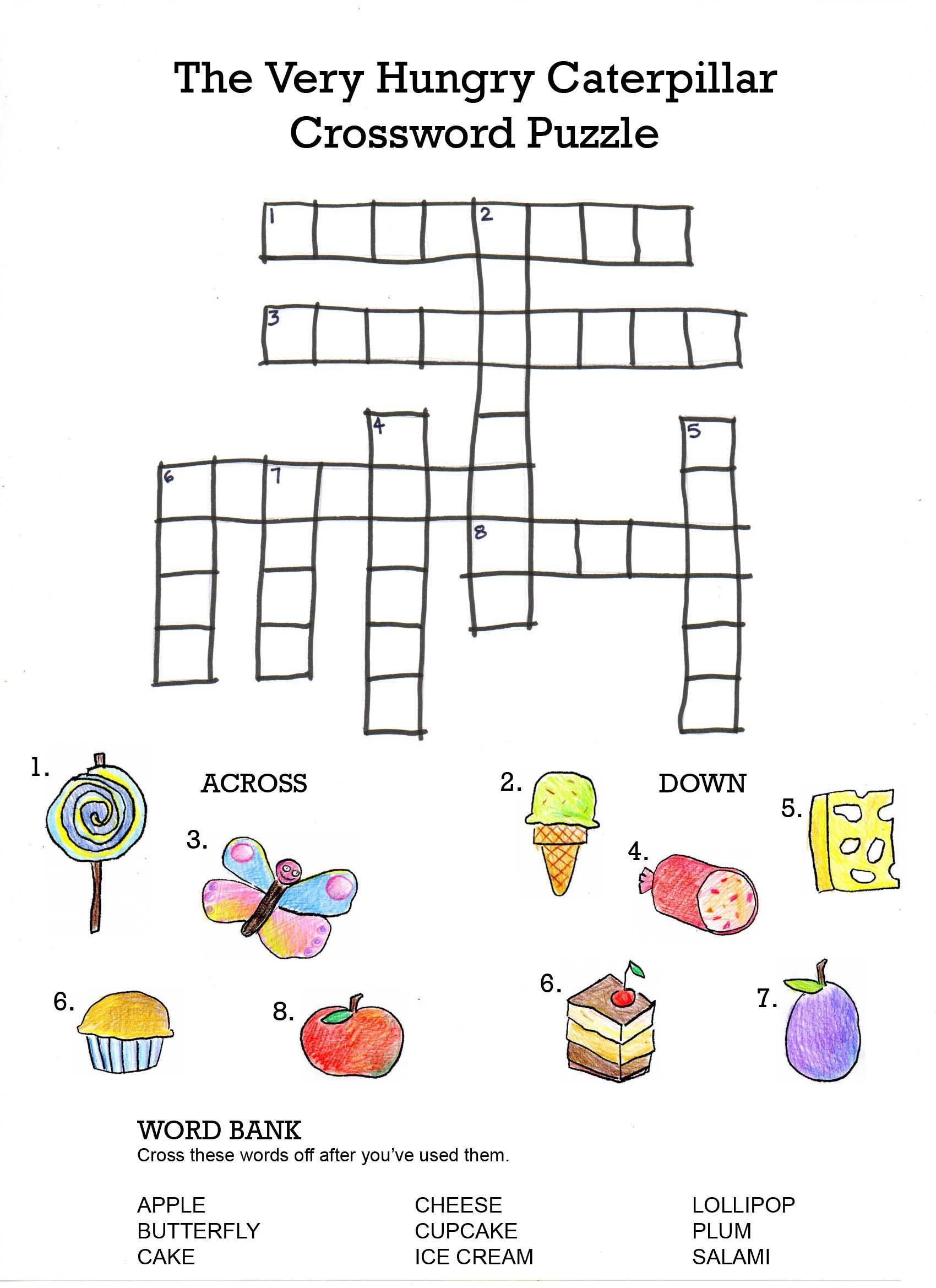 The Very Hungry Caterpillar Crossword | Projects To Try | Hungry - Free Printable Italian Crossword Puzzles