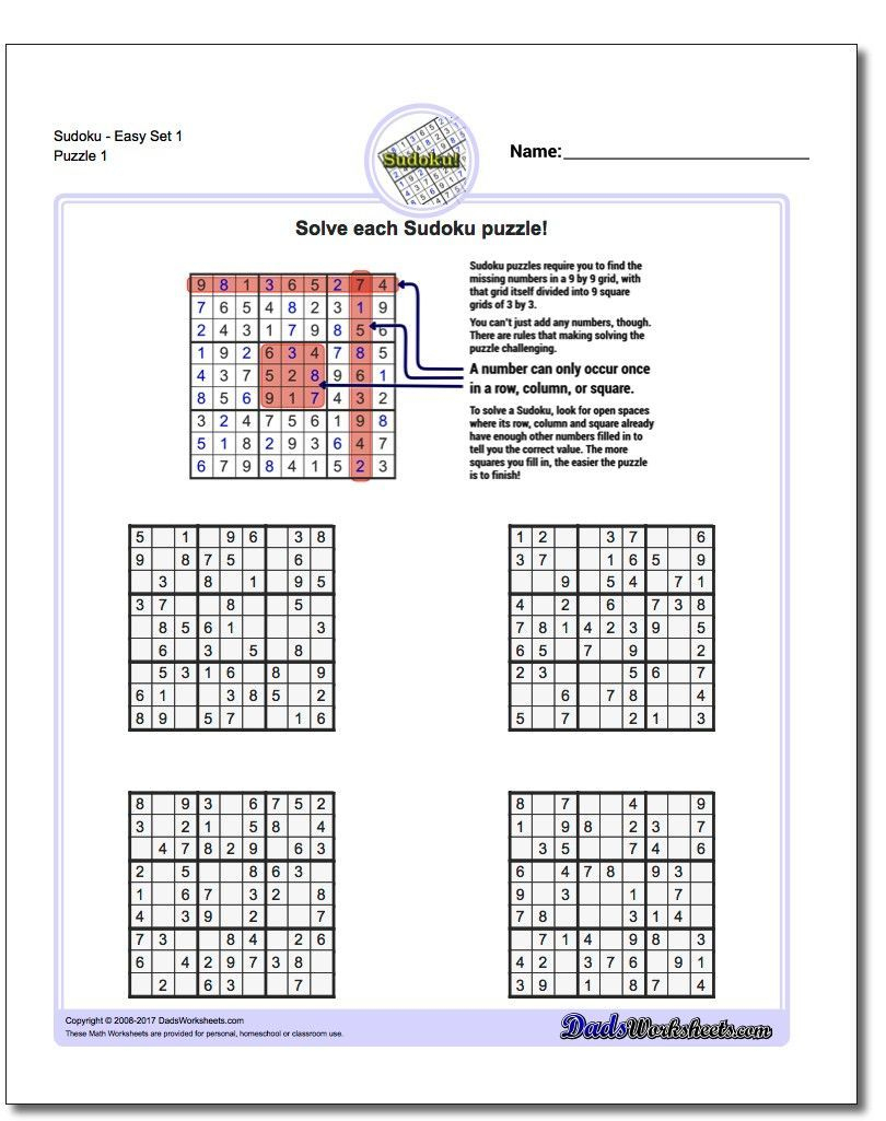 These Printable Sudoku Puzzles Range From Easy To Hard, Including - Printable Sudoku Puzzles Easy #2