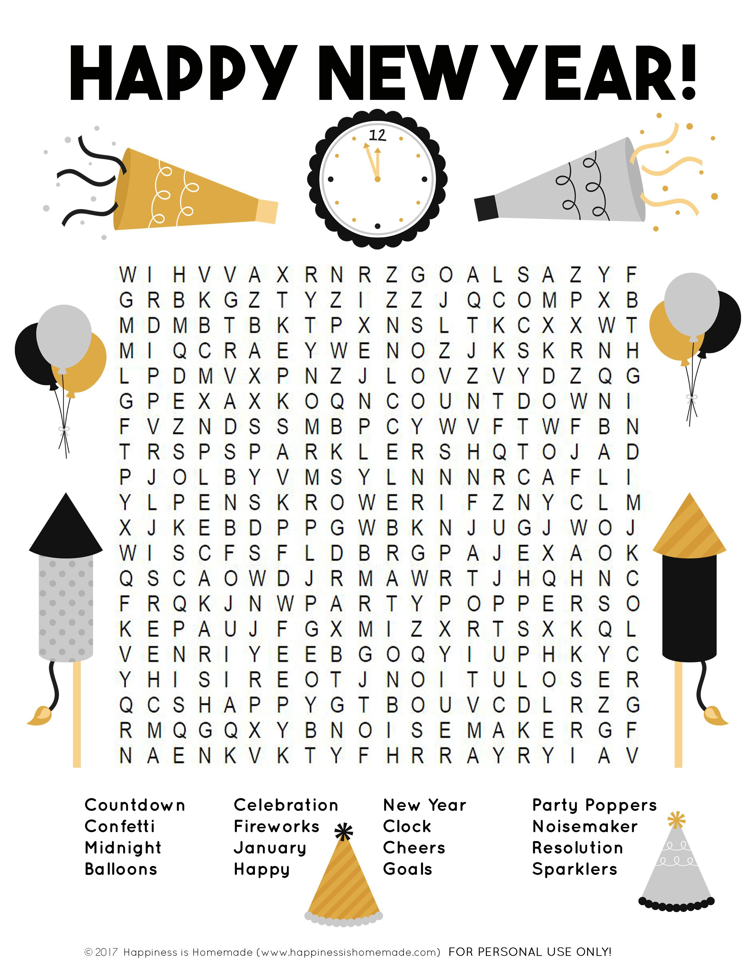 This Fun New Year&amp;#039;s Word Search Printable Puzzle Is A Ton Of Fun For - Printable Drop Line Puzzles